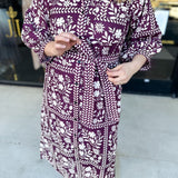 The Wrenlee Wrap Midi Dress - Wine-500 Midi-POLOGRAM-July & June Women's Fashion Boutique Located in San Antonio, Texas