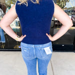 The Kate Sweater Vest - Navy-230 Sweaters/Cardis-ENTRO-July & June Women's Fashion Boutique Located in San Antonio, Texas