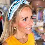 Ric Rac Knotted Headband - Blue-130 Accessories-SHIRALEAH-July & June Women's Fashion Boutique Located in San Antonio, Texas