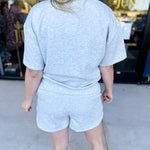 Pink Friday Doorbuster - Scuba Short Set - Heather Grey - IN STORE-PINK FRIDAY DOORBUSTERS-ZENANA-July & June Women's Fashion Boutique Located in San Antonio, Texas