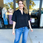 Back To Work Blouse - Black-200 Fashion Blouses-JODIFL-July & June Women's Fashion Boutique Located in San Antonio, Texas