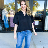 Back To Work Blouse - Black-200 Fashion Blouses-JODIFL-July & June Women's Fashion Boutique Located in San Antonio, Texas