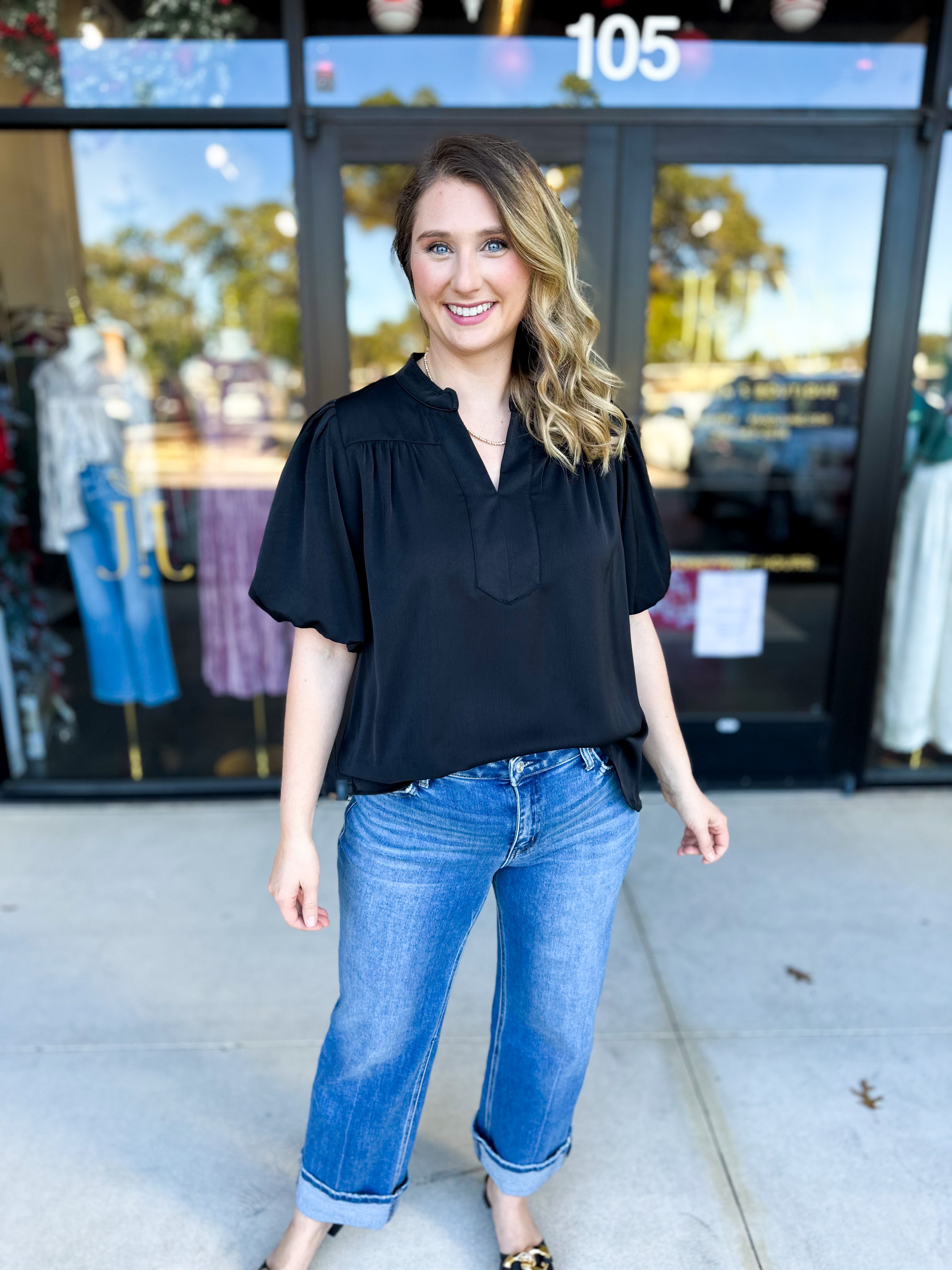 Back To Work Blouse - Black-200 Fashion Blouses-JODIFL-July & June Women's Fashion Boutique Located in San Antonio, Texas