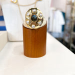 Easton Elle - Globe Center Labradorite and Pearl Ring-110 Jewelry & Hair-Easton Elle-July & June Women's Fashion Boutique Located in San Antonio, Texas