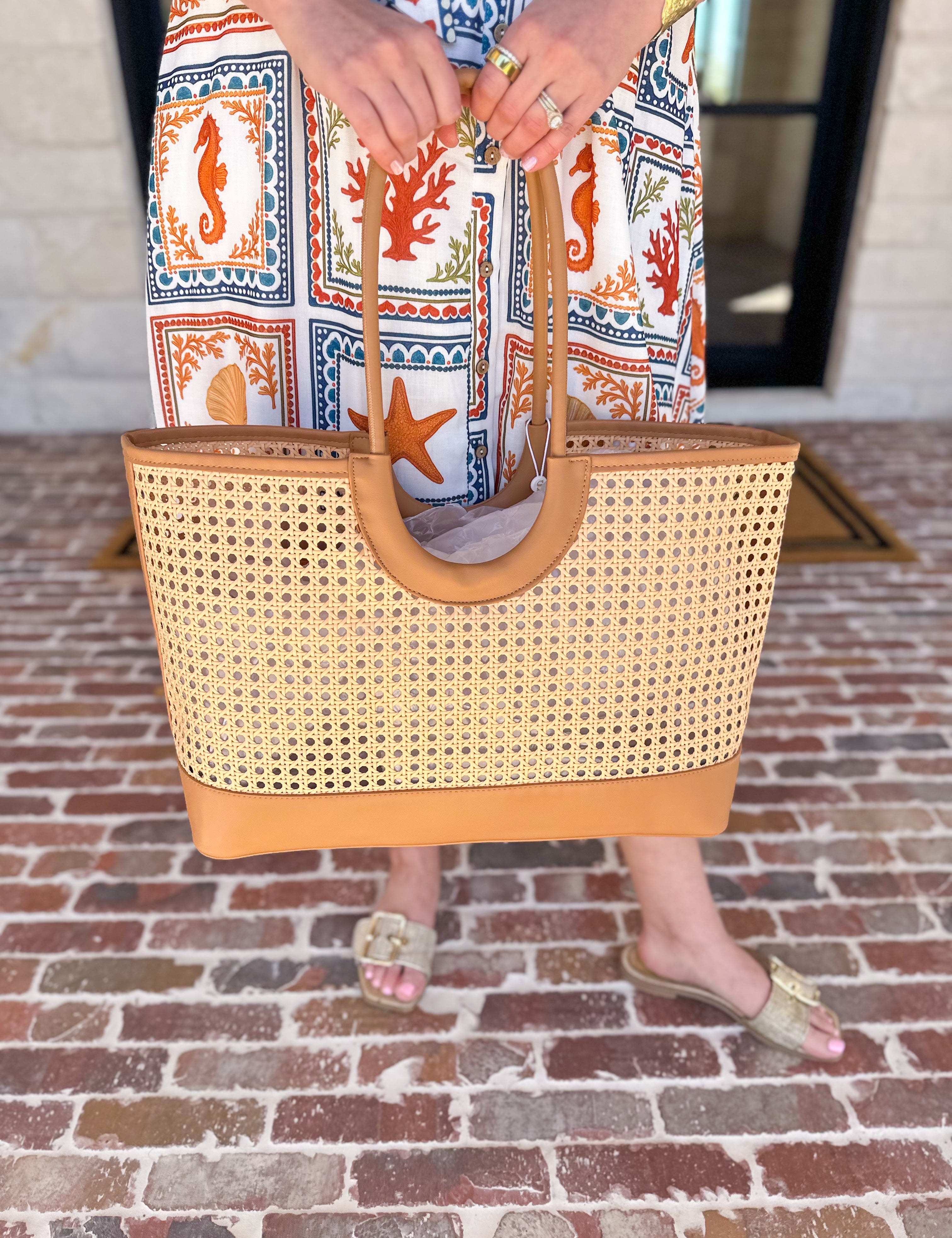 The Lyra Tote Bag - Tan-130 ACCESSORIES-SHIRALEAH-July & June Women's Fashion Boutique Located in San Antonio, Texas