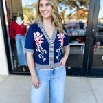 THML- Floral & Stripe Knit Top-230 Sweaters/Cardis-THML-July & June Women's Fashion Boutique Located in San Antonio, Texas
