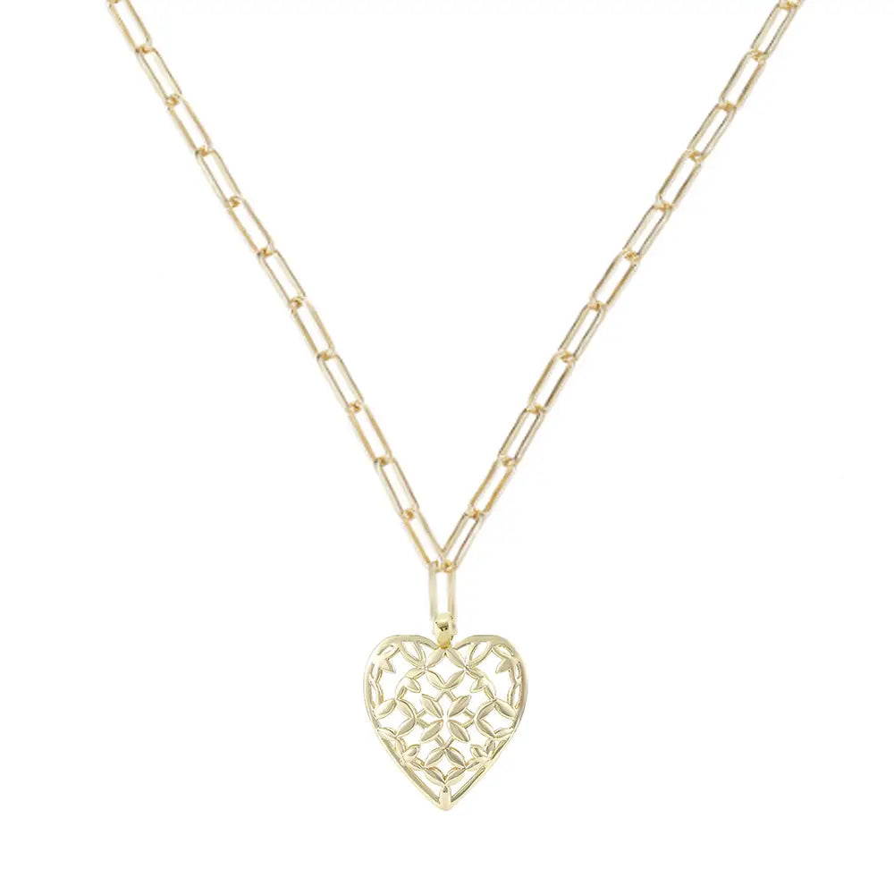 Natalie Wood - Adorned Heart Necklace in Gold-110 Jewelry & Hair-Natalie Wood-July & June Women's Fashion Boutique Located in San Antonio, Texas