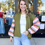 Mary Square - Pippa Green Cardigan-230 Sweaters/Cardis-MARY SQUARE-July & June Women's Fashion Boutique Located in San Antonio, Texas