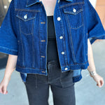 Short Sleeve Denim Jacket-600 Outerwear-TCEC-July & June Women's Fashion Boutique Located in San Antonio, Texas