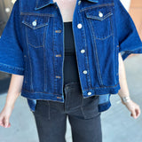 Short Sleeve Denim Jacket-600 Outerwear-TCEC-July & June Women's Fashion Boutique Located in San Antonio, Texas