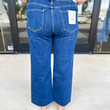 Vervet - Dark Mid Rise Wide Leg Tummy Control Jeans-400 Pants-VEVERT BY FLYING MONKEY-July & June Women's Fashion Boutique Located in San Antonio, Texas
