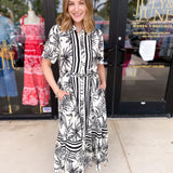 Palm City Midi Dress - Black-500 Midi-ENTRO-July & June Women's Fashion Boutique Located in San Antonio, Texas