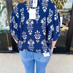 The Frankie Blouse - Navy-200 Fashion Blouses-ENTRO-July & June Women's Fashion Boutique Located in San Antonio, Texas