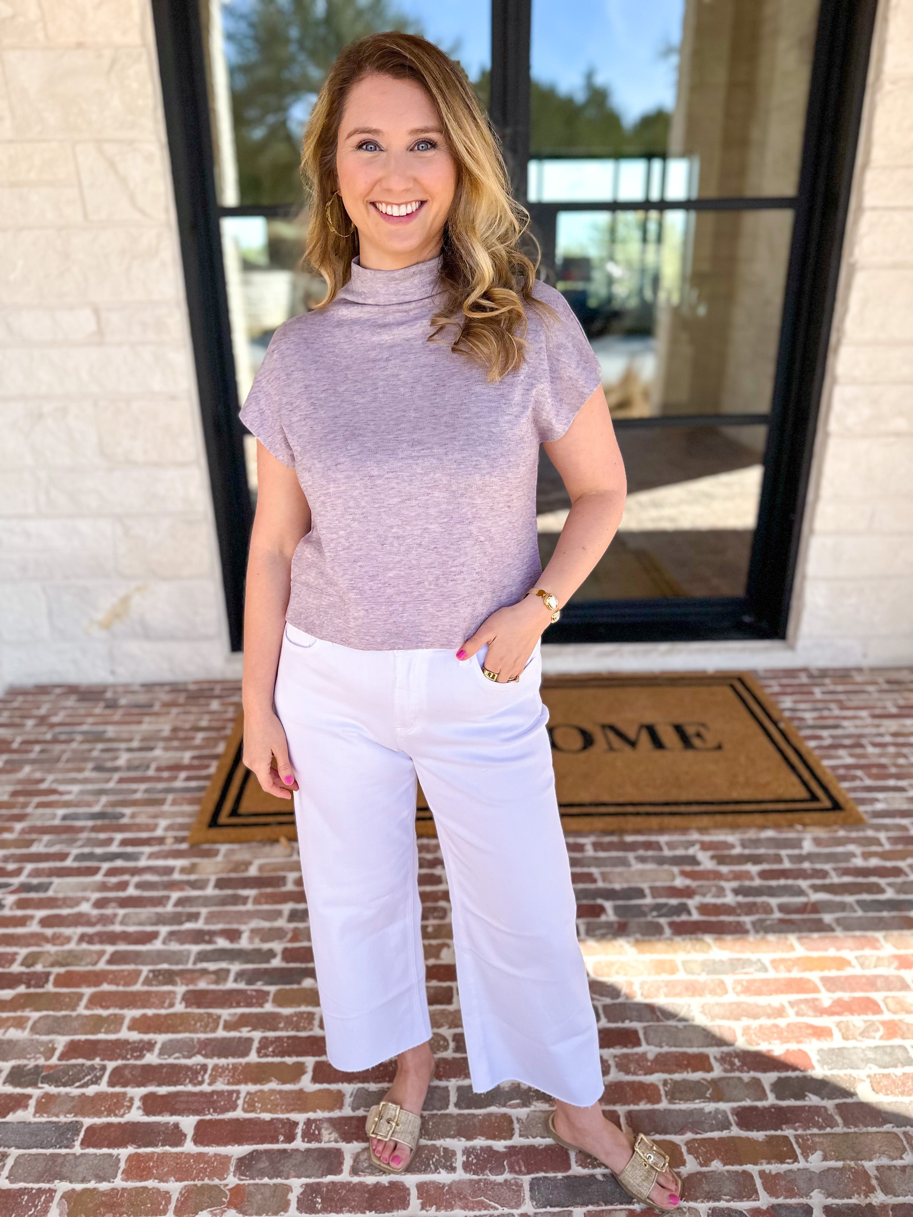 Soft Bloom Everyday Knit Top - Lavender-230 Sweaters/Cardis-ENTRO-July & June Women's Fashion Boutique Located in San Antonio, Texas