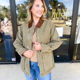 Barn Jacket - Olive-600 Outerwear-AARON & AMBER-July & June Women's Fashion Boutique Located in San Antonio, Texas