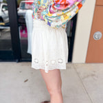 Feminine Crochet Shorts - Cream-510 Mini-ENTRO-July & June Women's Fashion Boutique Located in San Antonio, Texas
