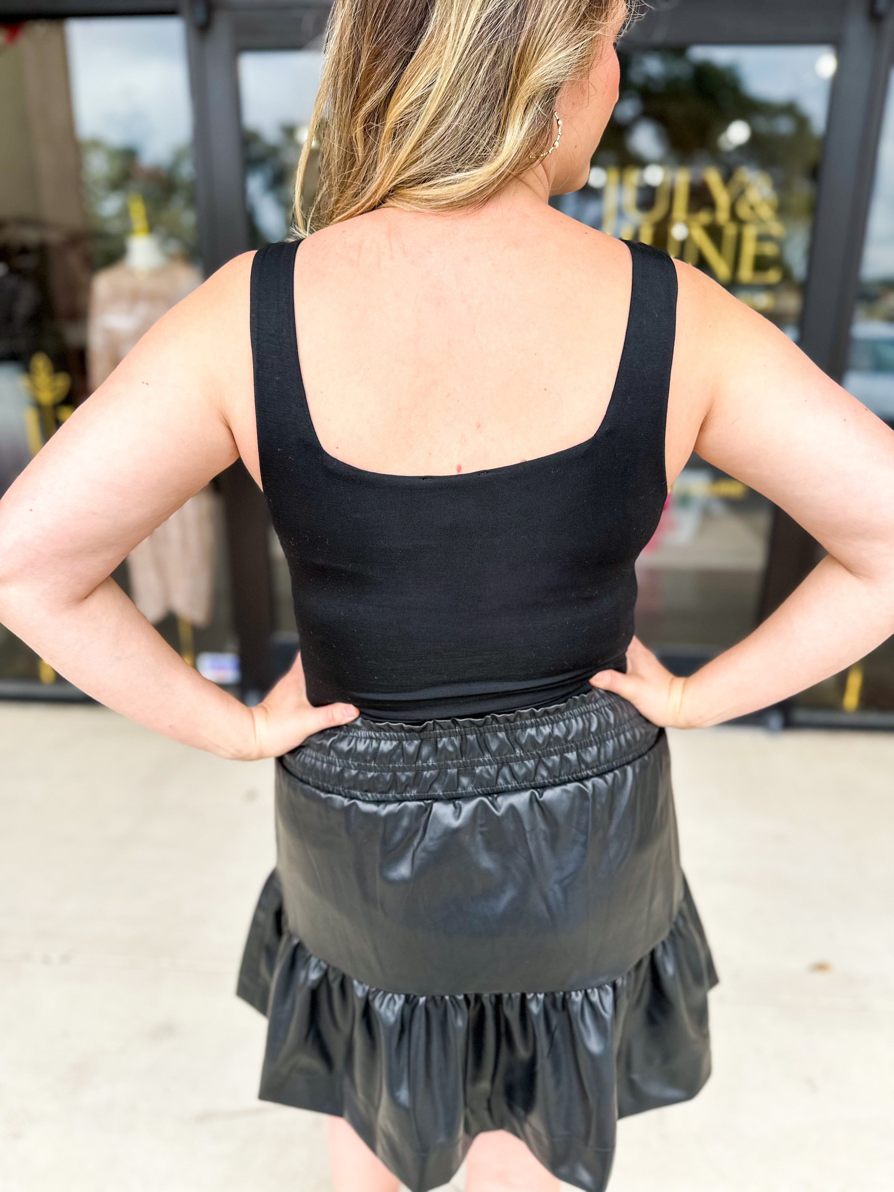 Classic Black Bodysuit-200 Fashion Blouses-ALLIE ROSE-July & June Women's Fashion Boutique Located in San Antonio, Texas