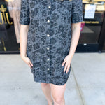 The Rosie Denim Mini Dress - Charcoal-510 Mini-ENTRO-July & June Women's Fashion Boutique Located in San Antonio, Texas