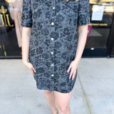 The Rosie Denim Mini Dress - Charcoal-510 Mini-ENTRO-July & June Women's Fashion Boutique Located in San Antonio, Texas
