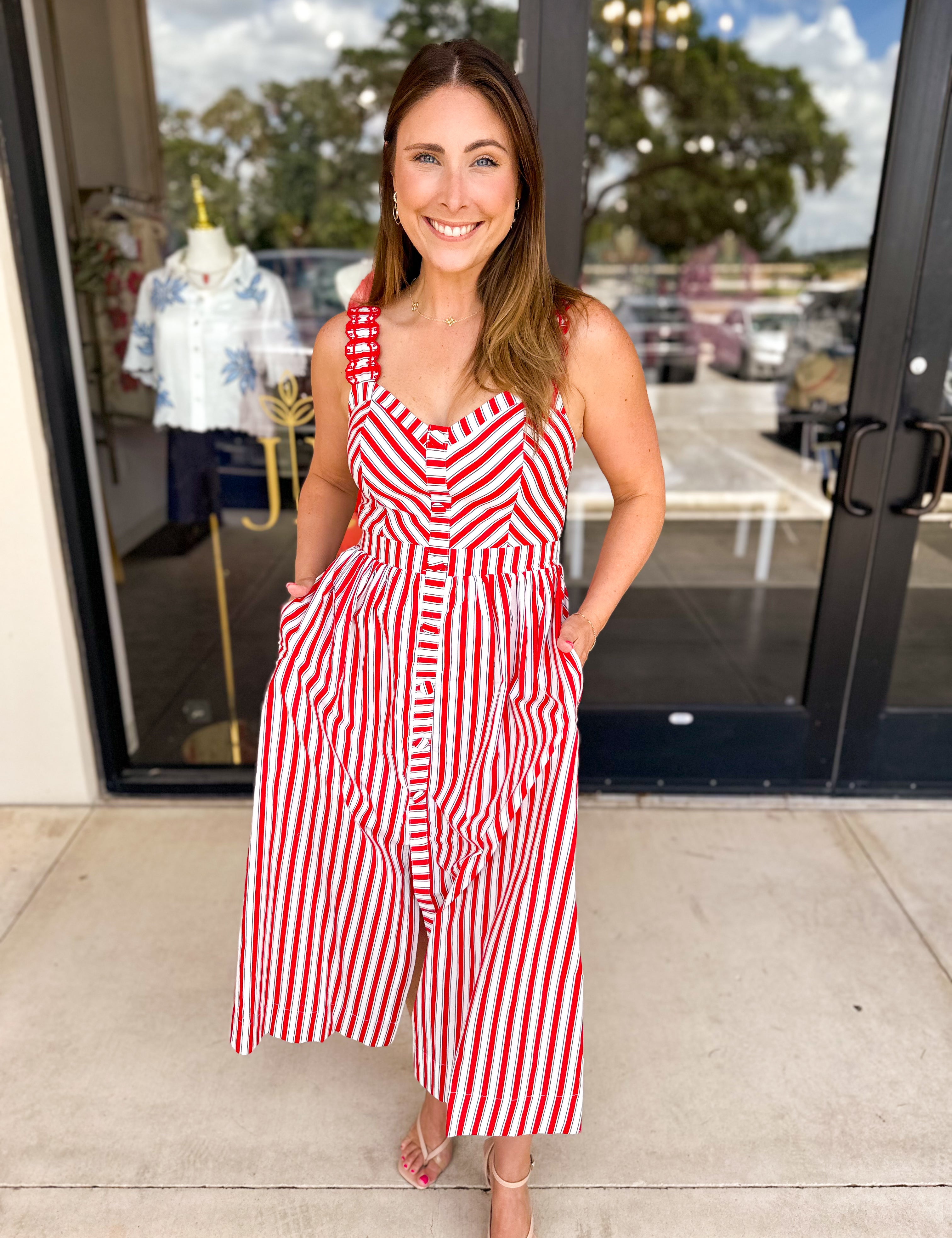 The Harbor Midi Dress - Red-500 Midi-SKIES ARE BLUE-July & June Women's Fashion Boutique Located in San Antonio, Texas