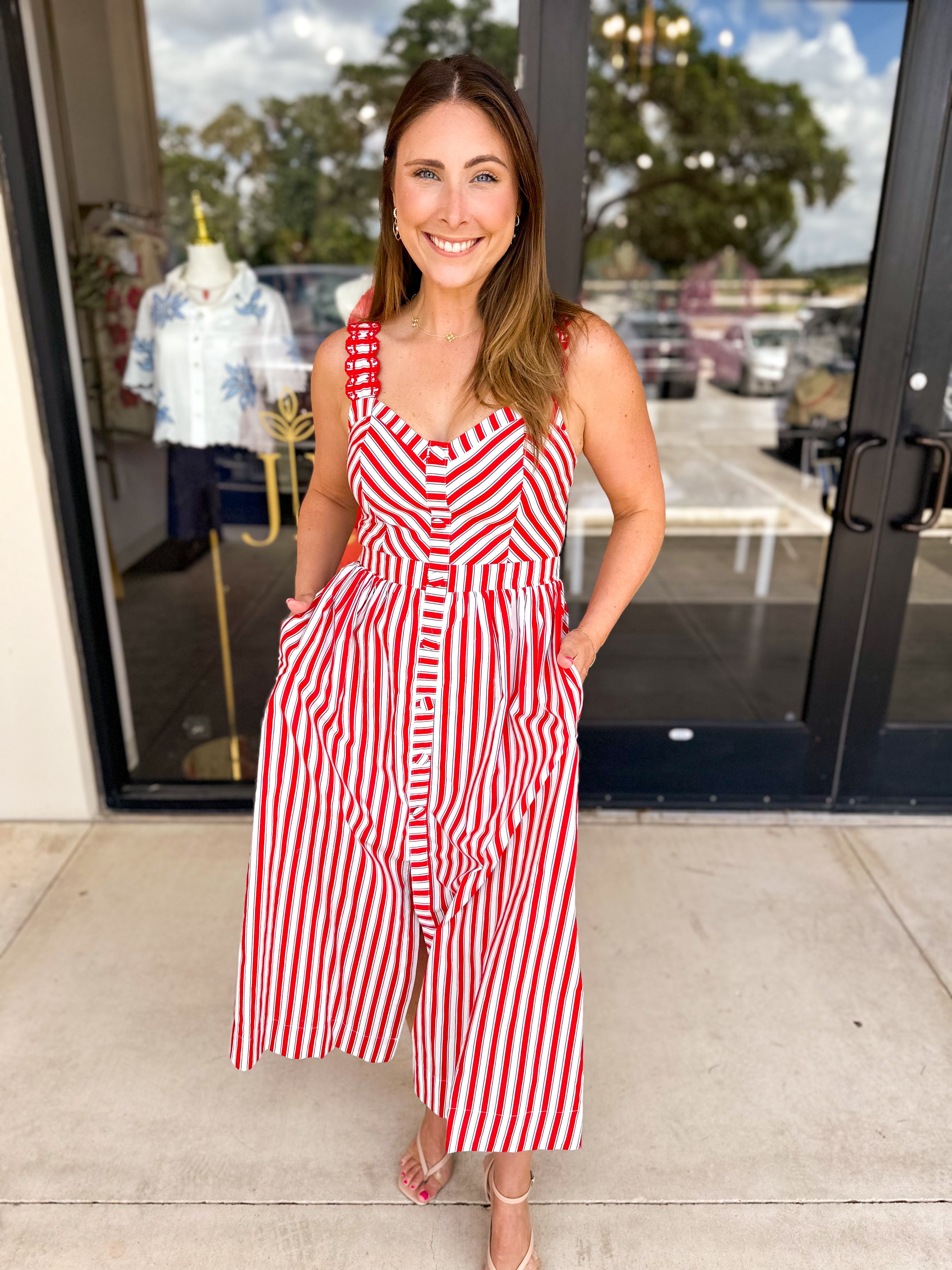 The Harbor Midi Dress - Red-500 Midi-SKIES ARE BLUE-July & June Women's Fashion Boutique Located in San Antonio, Texas