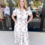 Autumn Garden Midi Dress-500 Midi-ENTRO-July & June Women's Fashion Boutique Located in San Antonio, Texas