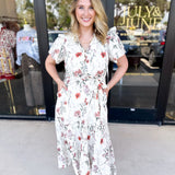 Autumn Garden Midi Dress-500 Midi-ENTRO-July & June Women's Fashion Boutique Located in San Antonio, Texas