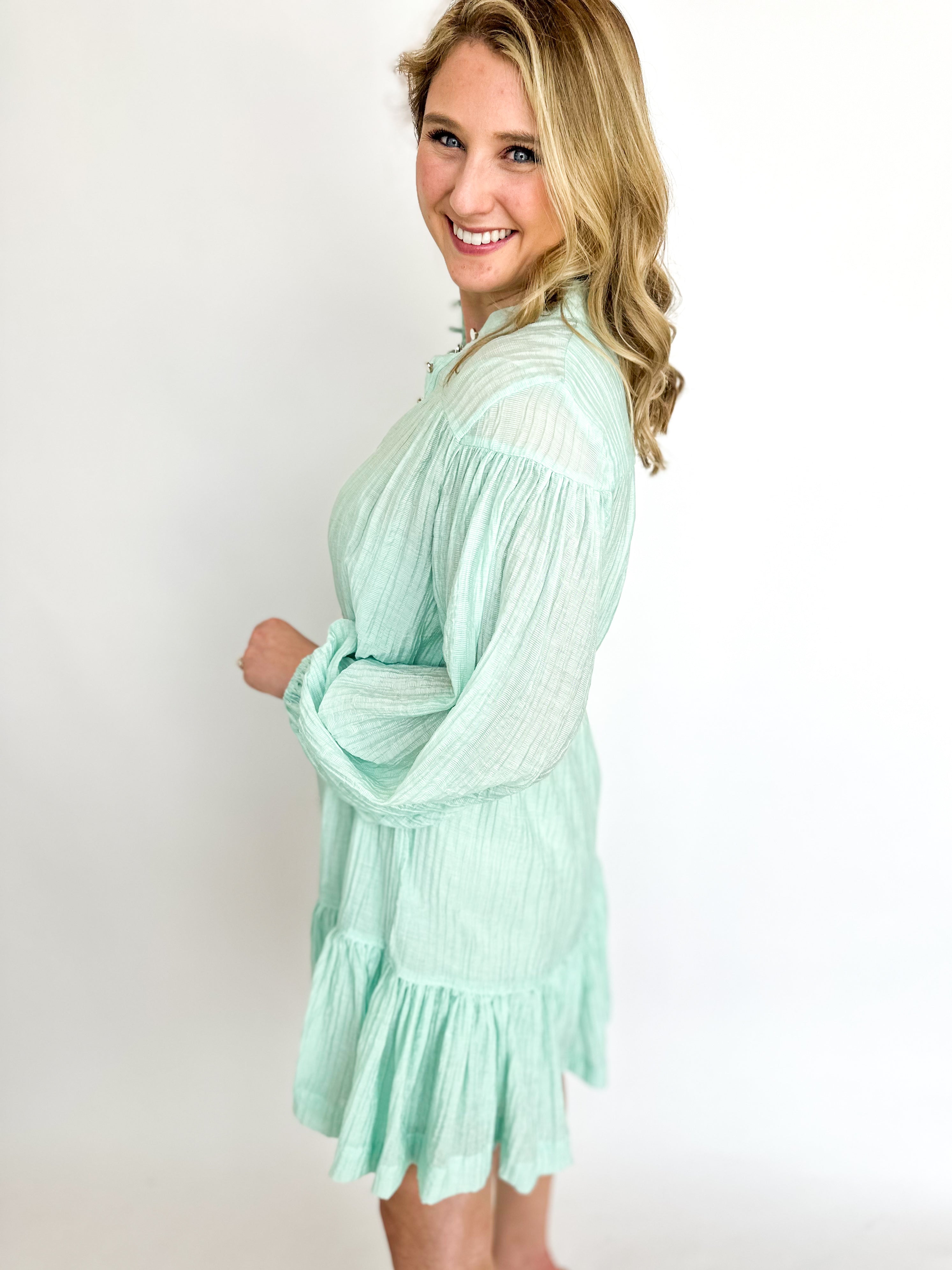 Belted Mini Dress - Mint-510 Mini-OLIVACEOUS-July & June Women's Fashion Boutique Located in San Antonio, Texas