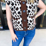 Trendy Cheetah Button Cardigan-230 Sweaters/Cardis-ENTRO-July & June Women's Fashion Boutique Located in San Antonio, Texas