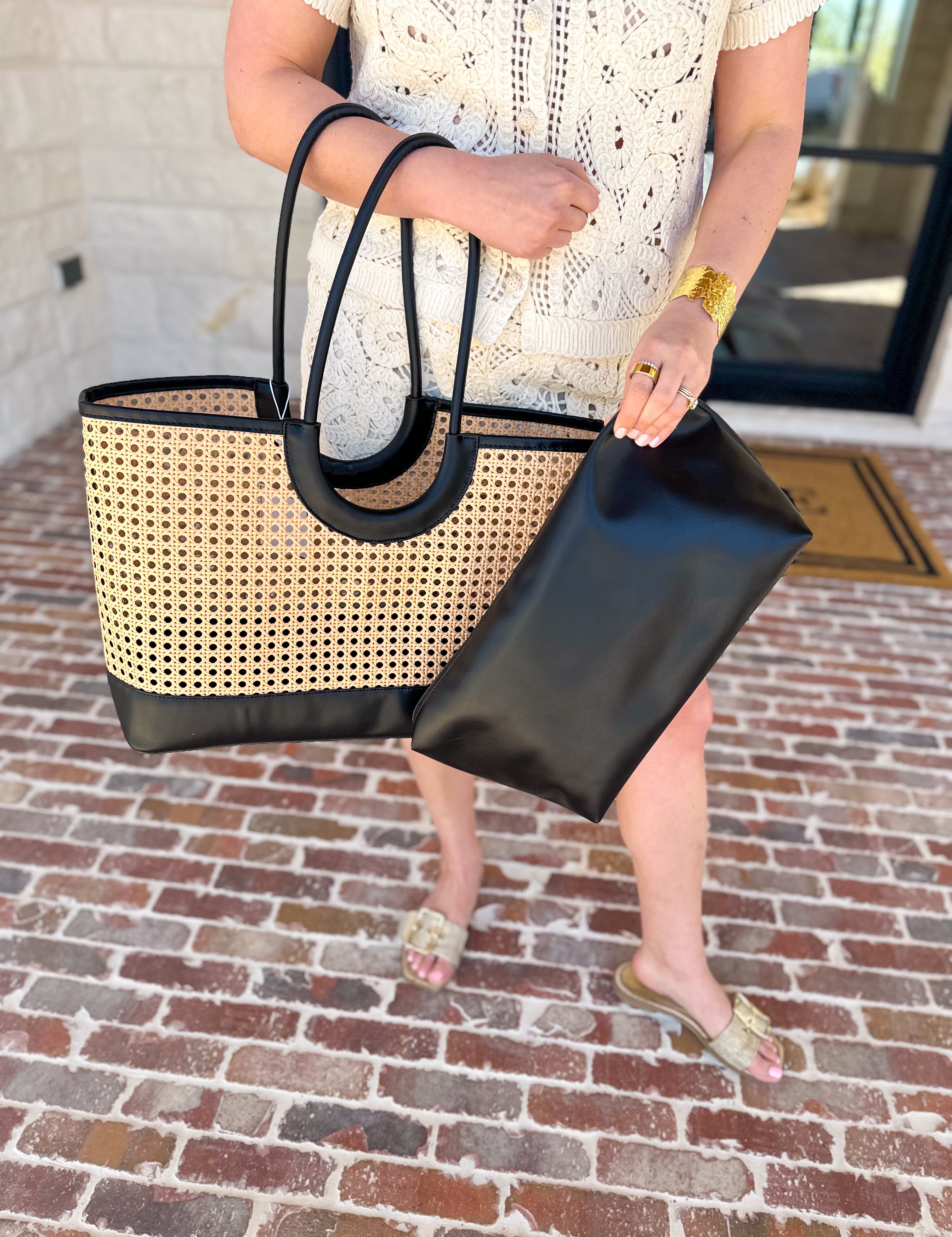 The Lyra Tote Bag - Black-130 ACCESSORIES-SHIRALEAH-July & June Women's Fashion Boutique Located in San Antonio, Texas