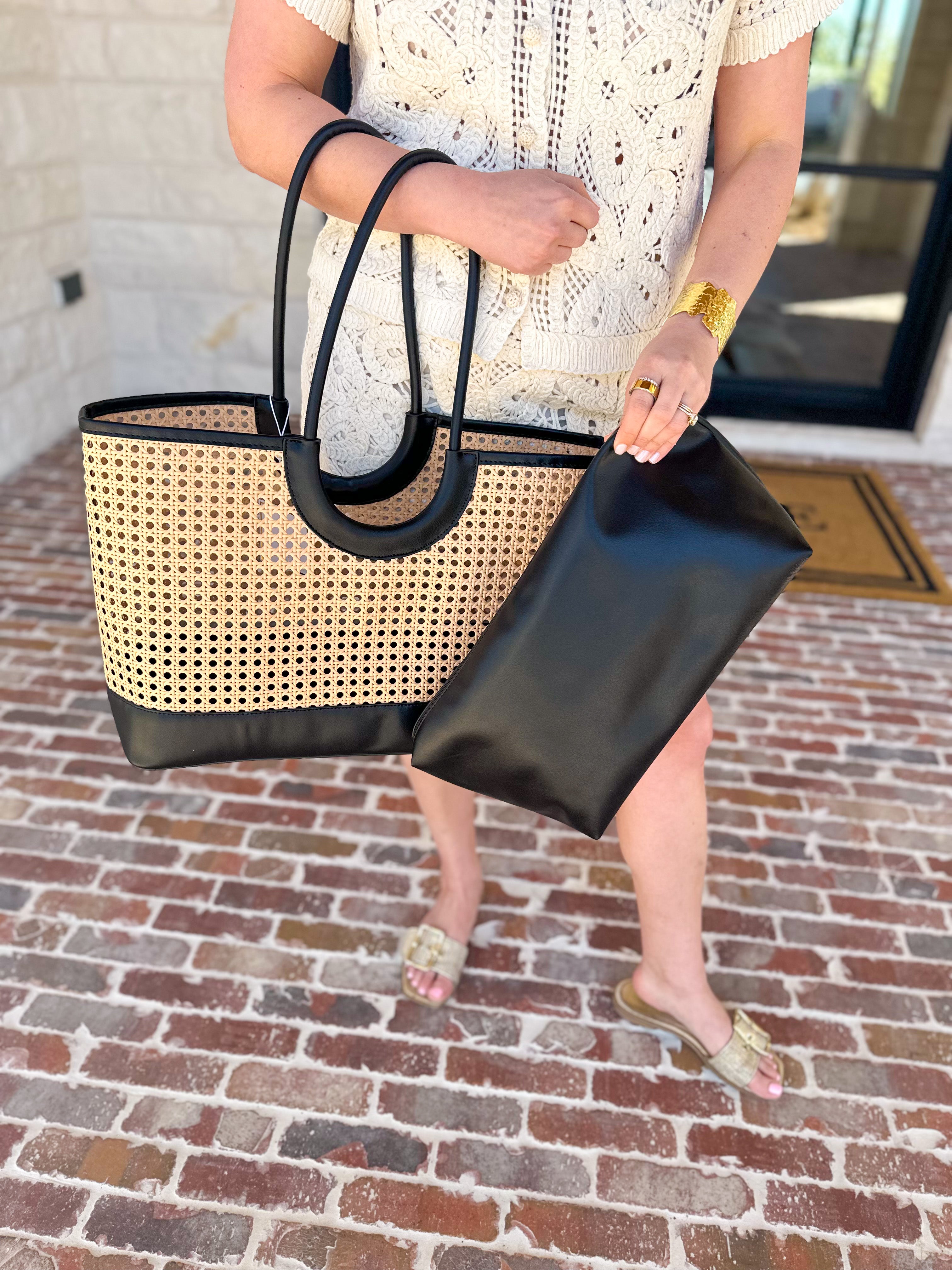 The Lyra Tote Bag - Black-130 ACCESSORIES-SHIRALEAH-July & June Women's Fashion Boutique Located in San Antonio, Texas