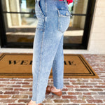 Vervet - High Rise Slim Wide Patch Pocket Jeans-400 Pants-VEVERT BY FLYING MONKEY-July & June Women's Fashion Boutique Located in San Antonio, Texas