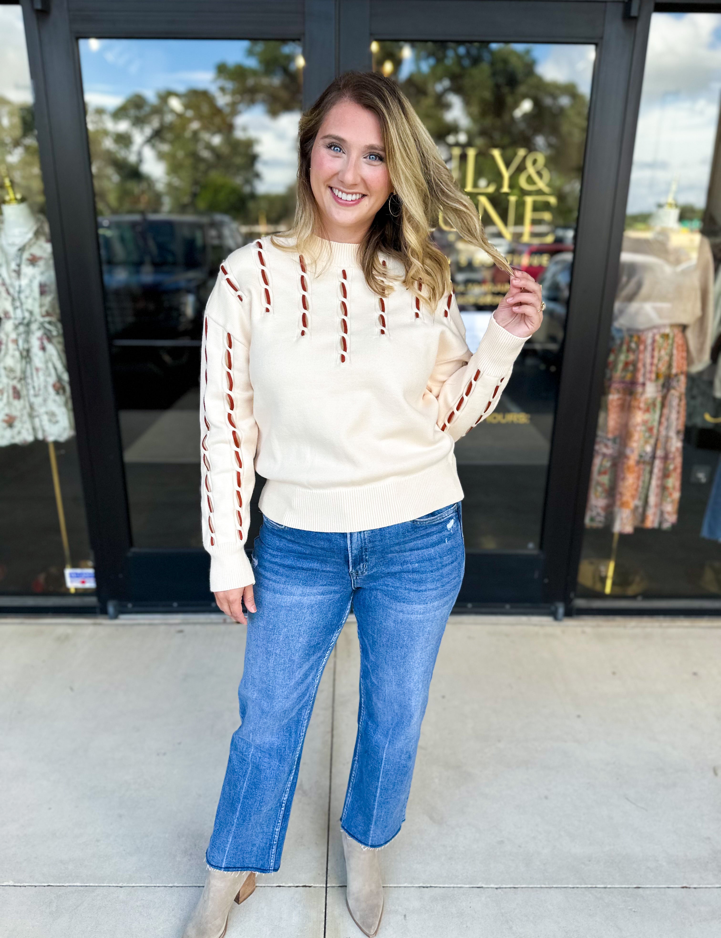 THML - Threaded Oat Sweater-230 Sweaters/Cardis-THML-July & June Women's Fashion Boutique Located in San Antonio, Texas