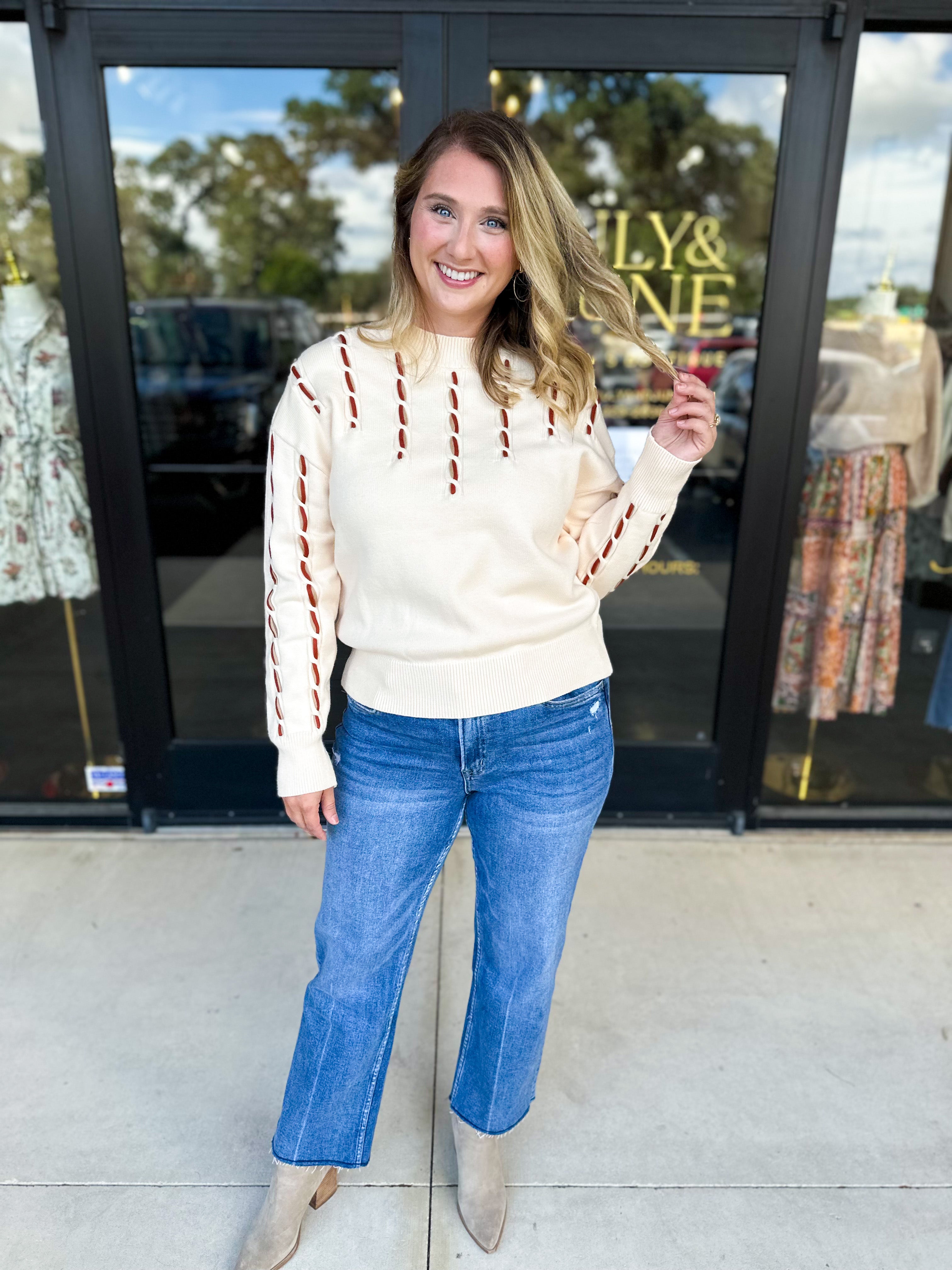 THML - Threaded Oat Sweater-230 Sweaters/Cardis-THML-July & June Women's Fashion Boutique Located in San Antonio, Texas