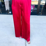 Chic Stain Trouser Pant - Red-400 Pants-SKIES ARE BLUE-July & June Women's Fashion Boutique Located in San Antonio, Texas