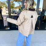 Khaki & Suede Jacket-600 Outerwear-ENTRO-July & June Women's Fashion Boutique Located in San Antonio, Texas
