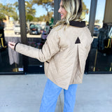Khaki & Suede Jacket-600 Outerwear-ENTRO-July & June Women's Fashion Boutique Located in San Antonio, Texas