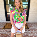 Take Me To The Tropics Blouse-200 Fashion Blouses-FATE-July & June Women's Fashion Boutique Located in San Antonio, Texas
