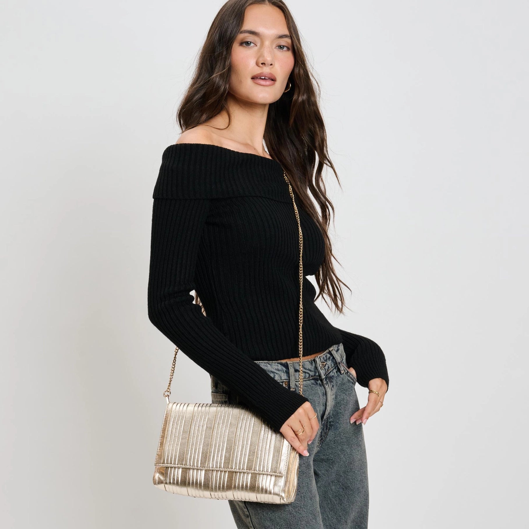 Esmerelda Clutch - Gold-130 ACCESSORIES-Moda Luxe-July & June Women's Fashion Boutique Located in San Antonio, Texas