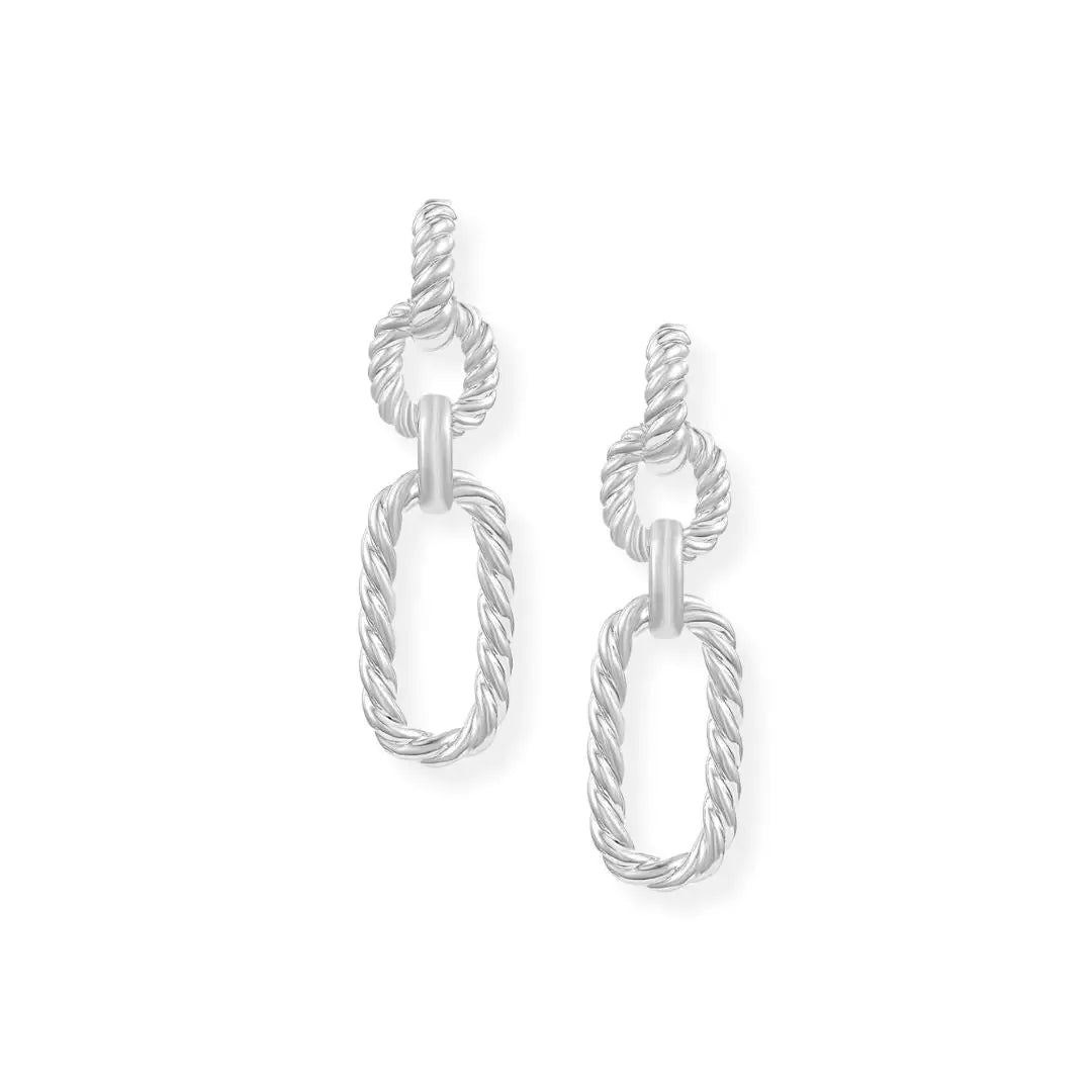 Natalie Wood - Legacy Link Statement Earrings - Silver-110 Jewelry & Hair-Natalie Wood-July & June Women's Fashion Boutique Located in San Antonio, Texas