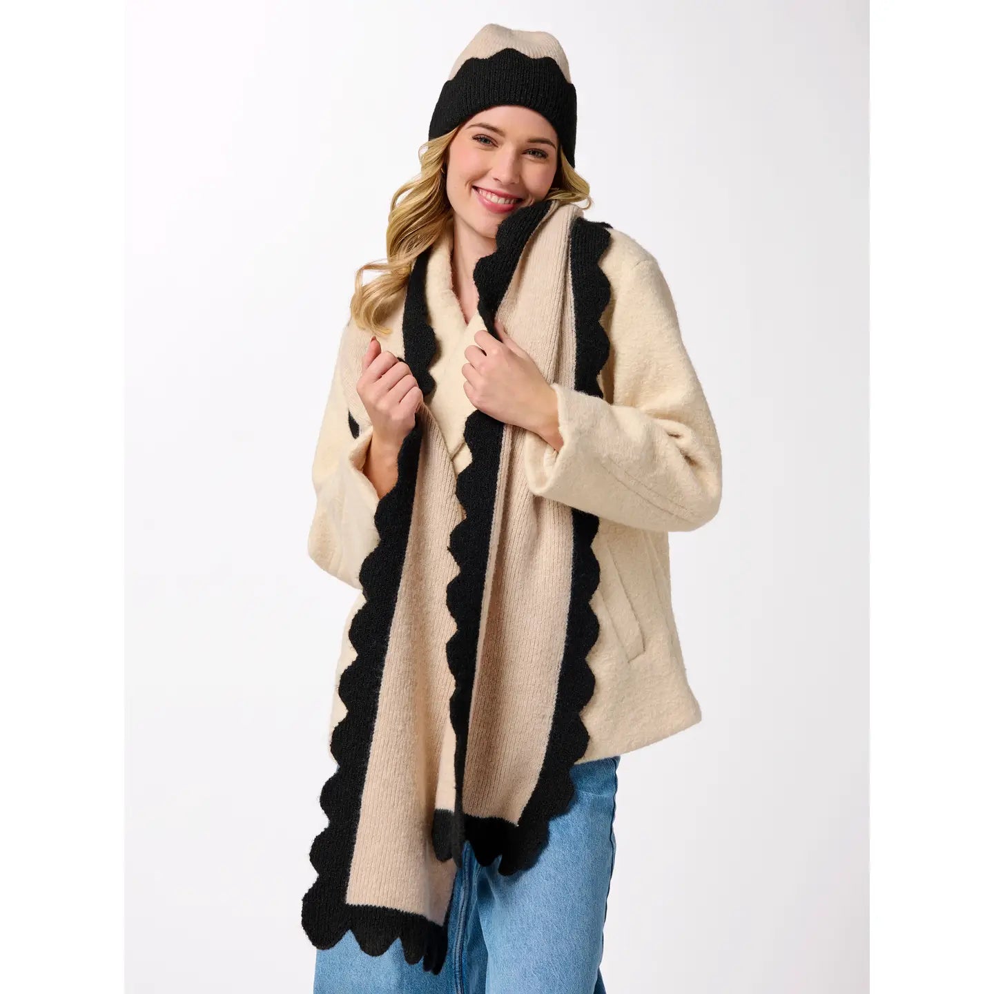 The Melody Scarf - Black & White-130 Accessories-SHIRALEAH-July & June Women's Fashion Boutique Located in San Antonio, Texas