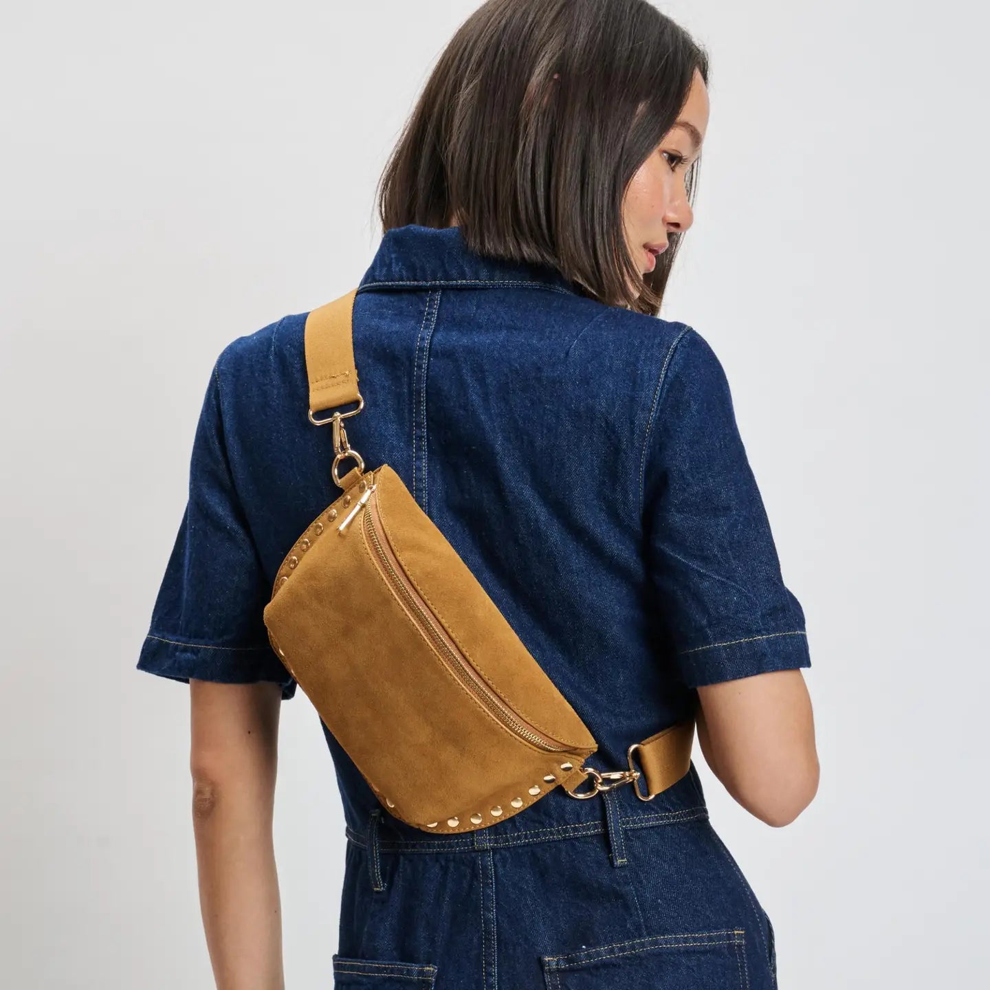 Gizelle Suede Belt Bag - Tan-130 ACCESSORIES-Moda Luxe-July & June Women's Fashion Boutique Located in San Antonio, Texas