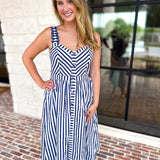 The Harbor Midi Dress - Navy-500 Midi-SKIES ARE BLUE-July & June Women's Fashion Boutique Located in San Antonio, Texas