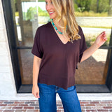 Liverpool - Simplicity Dolman Top - Java-210 Casual Blouses-LIVERPOOL JEANS COMPANY-July & June Women's Fashion Boutique Located in San Antonio, Texas