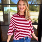 The Coffee Run Tee - Pink Sangria-210 Casual Blouses-ENTRO-July & June Women's Fashion Boutique Located in San Antonio, Texas