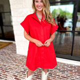 The Everyday Red Mini Dress-510 Mini-ENTRO-July & June Women's Fashion Boutique Located in San Antonio, Texas