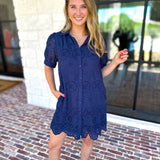 Seagrove Navy Mini Dress-510 Mini-JODIFL-July & June Women's Fashion Boutique Located in San Antonio, Texas