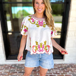 THML - Scalloped Sweetheart Blouse - Ivory-200 Fashion Blouses-THML-July & June Women's Fashion Boutique Located in San Antonio, Texas