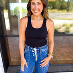 Everyday Built-in-Bra Tank - Black-220 Basic Tops-MONO B-July & June Women's Fashion Boutique Located in San Antonio, Texas