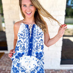 Ocean Air Cami & Short Set-510 Mini-SKIES ARE BLUE-July & June Women's Fashion Boutique Located in San Antonio, Texas